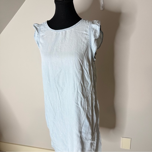 JORDACHE Vintage Denim Jean Dress Cap Sleeves Lightweight Pockets Size Large - Picture 3 of 9